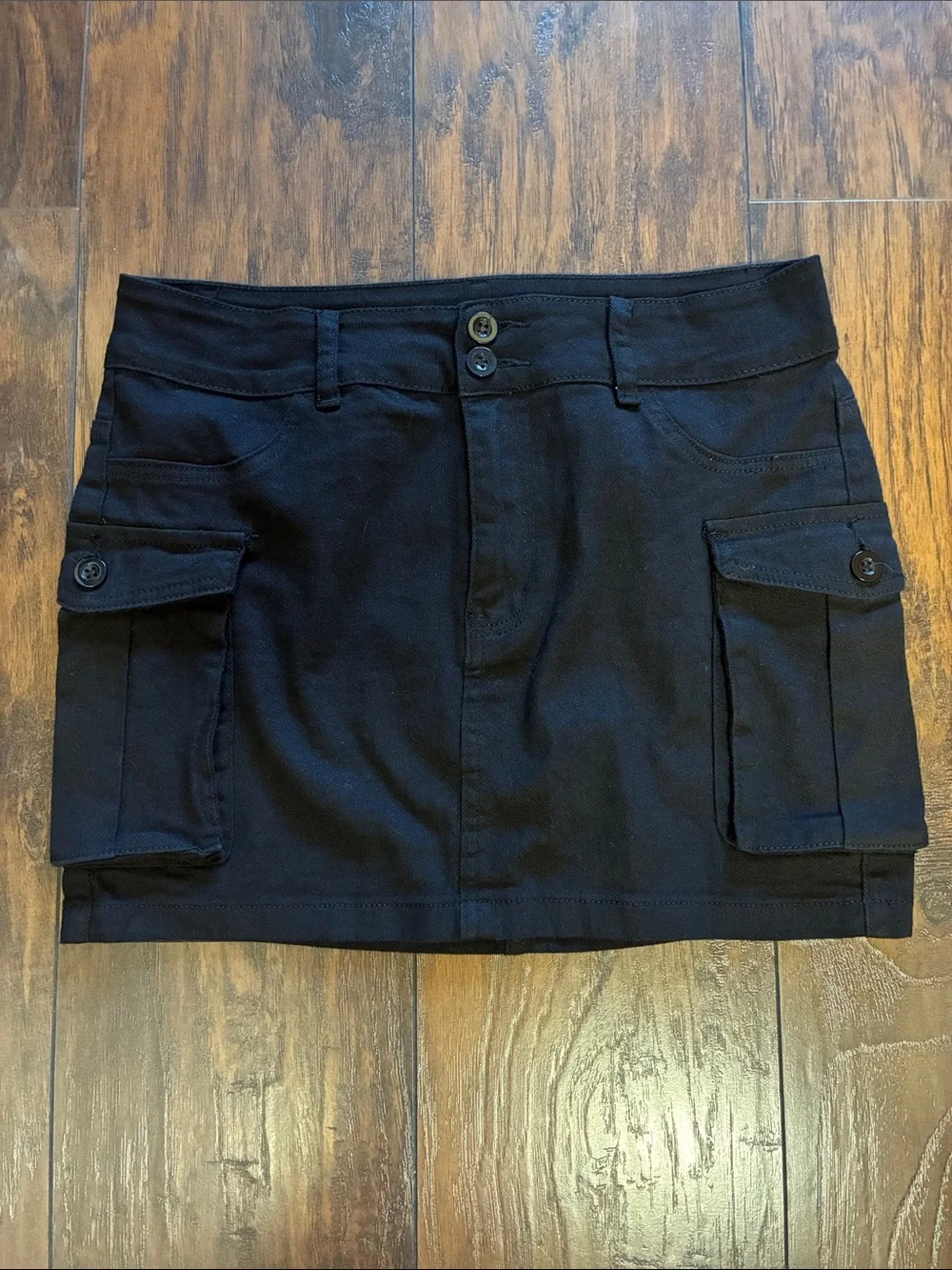 Black Cargo Pocket Mini Skirt - Womens
